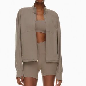 NWT Aritzia Holden color Taupe/Gold LIFE Relay Relaxed Zip-Up 9161